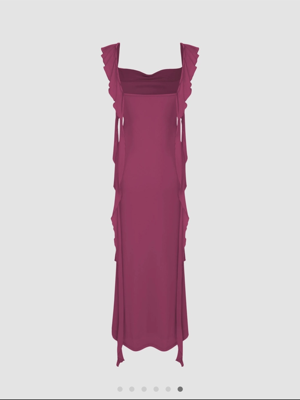 Cider Ruffled Strap Maxi Dress in Raspberry Plum - Picture 2 of 5